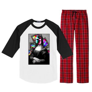 Mona Lisa Glitch Raglan Sleeve Pajama Set