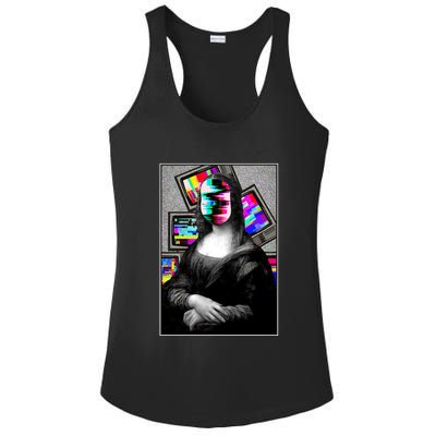 Mona Lisa Glitch Ladies PosiCharge Competitor Racerback Tank
