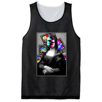 Mona Lisa Glitch Mesh Reversible Basketball Jersey Tank