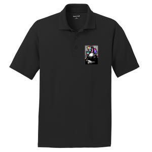 Mona Lisa Glitch PosiCharge RacerMesh Polo