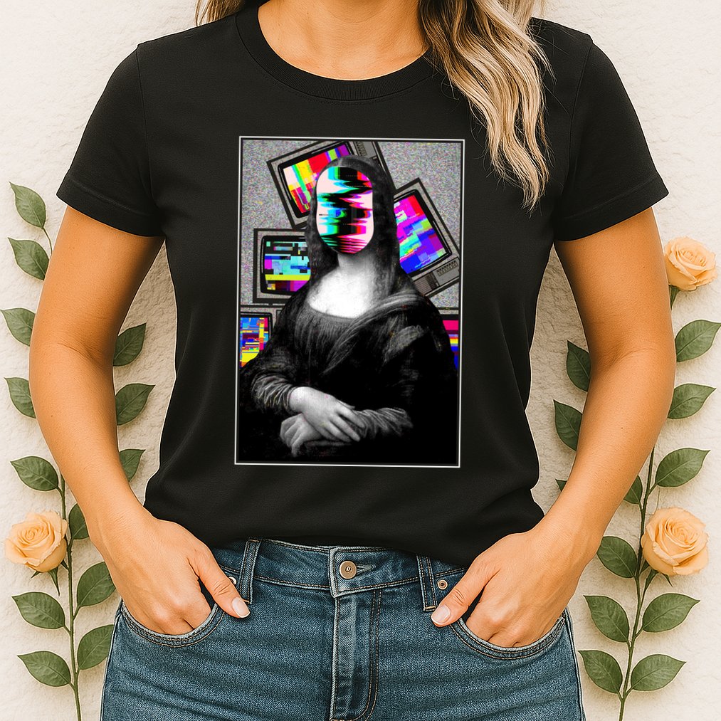Mona Lisa Glitch Womens T-Shirt