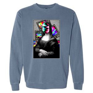 Mona Lisa Glitch Garment-Dyed Sweatshirt