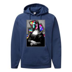 Mona Lisa Glitch Performance Fleece Hoodie