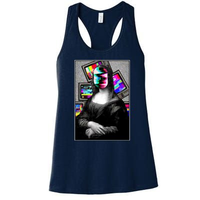 Mona Lisa Glitch Women's Racerback Tank