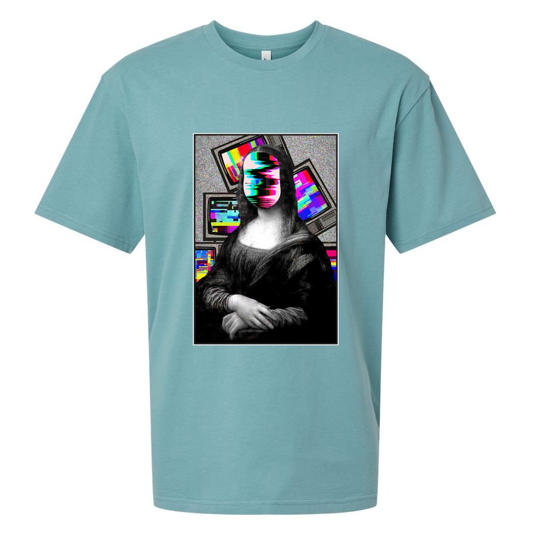 Mona Lisa Glitch Sueded Cloud Jersey T-Shirt