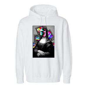 Mona Lisa Glitch Garment-Dyed Fleece Hoodie