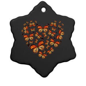 Monarch Butterfly Heart Ceramic Star Ornament