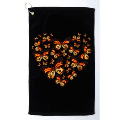 Monarch Butterfly Heart Golf Towel