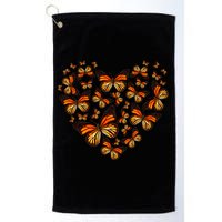 Monarch Butterfly Heart Golf Towel