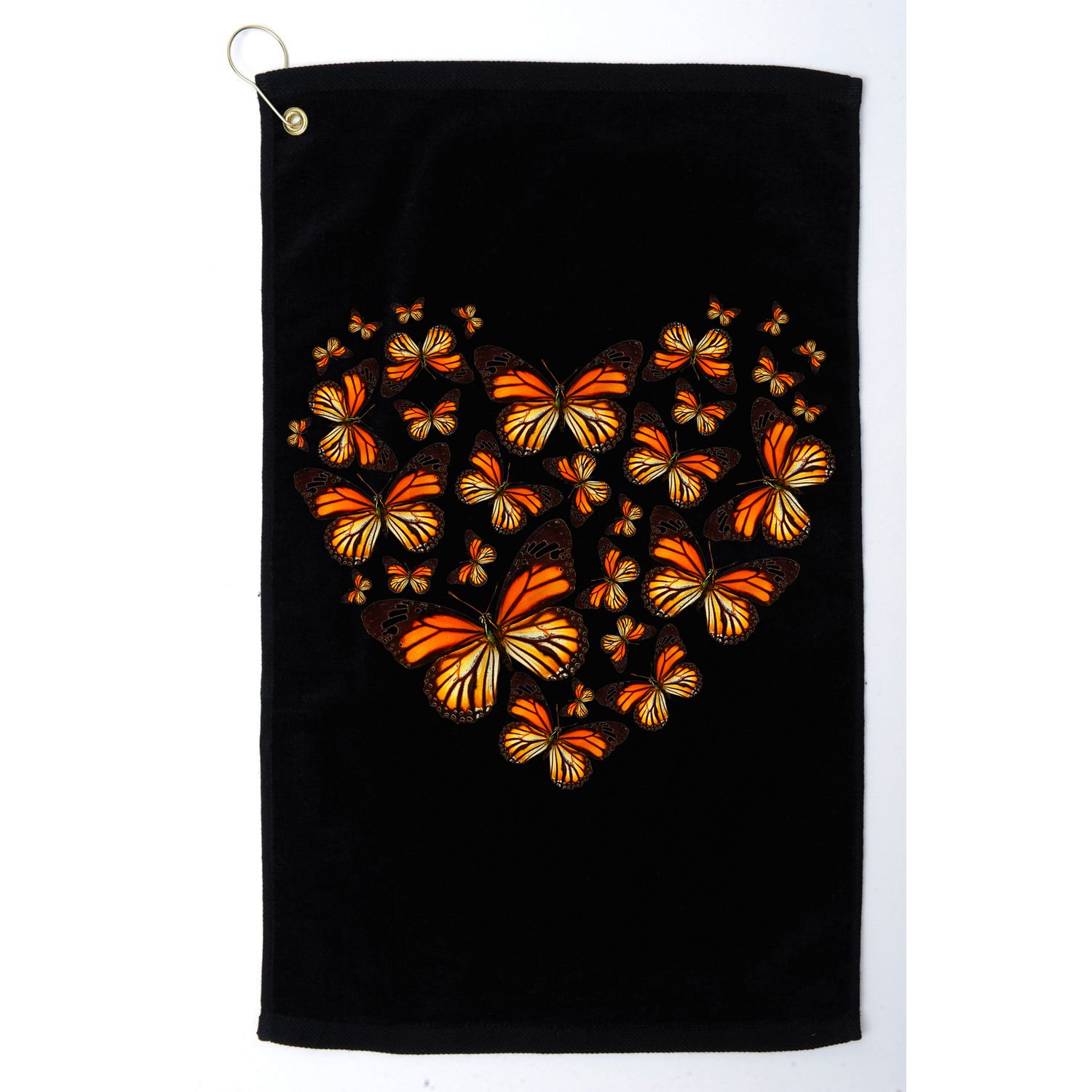 Monarch Butterfly Heart Golf Towel
