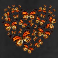 Monarch Butterfly Heart Golf Towel