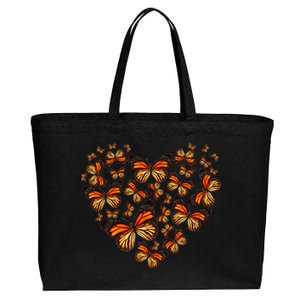 Monarch Butterfly Heart Cotton Canvas Jumbo Tote