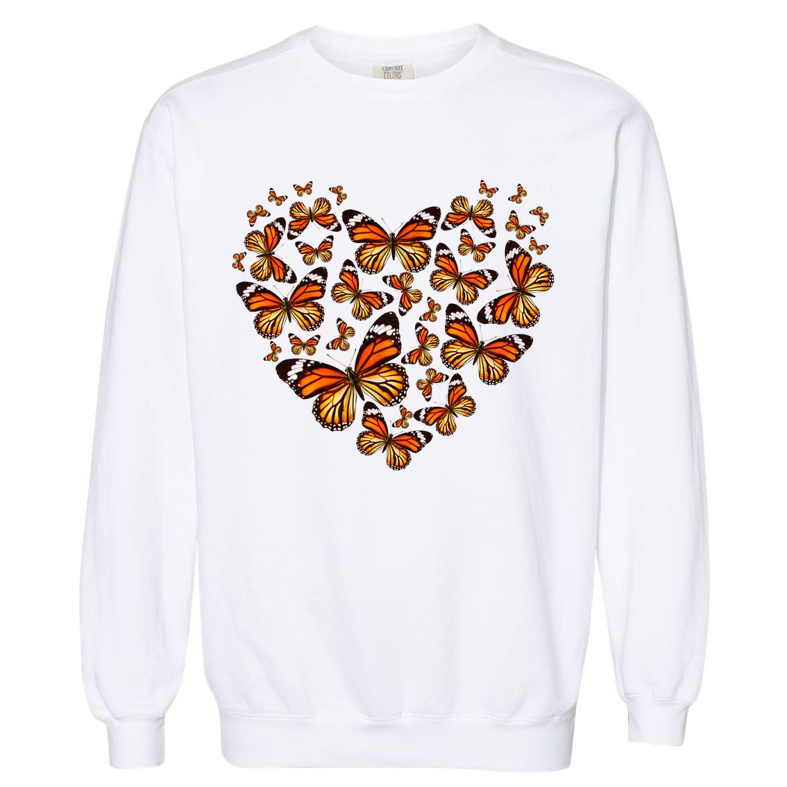 Monarch Butterfly Heart Garment-Dyed Sweatshirt