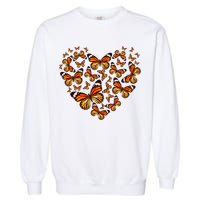 Monarch Butterfly Heart Garment-Dyed Sweatshirt