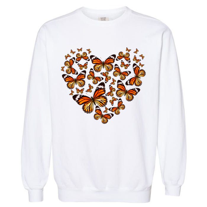 Monarch Butterfly Heart Garment-Dyed Sweatshirt