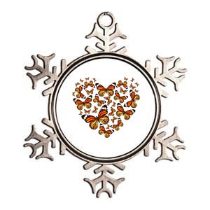 Monarch Butterfly Heart Metallic Star Ornament