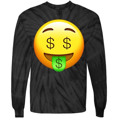 Money Emoji Tie-Dye Long Sleeve Shirt