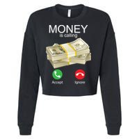 Money Is Calling Cropped Pullover Crew