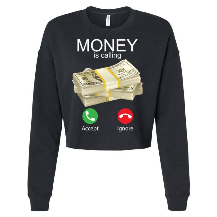 Money Is Calling Cropped Pullover Crew
