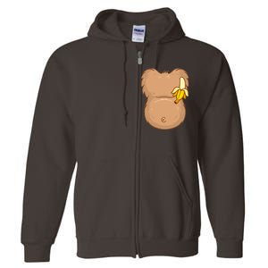 Monkey Ape Belly Costume Full Zip Hoodie