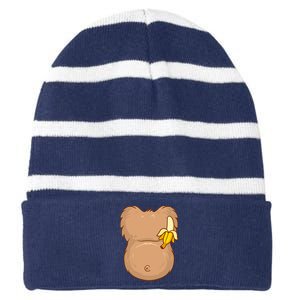 Monkey Ape Belly Costume Striped Beanie with Solid Band