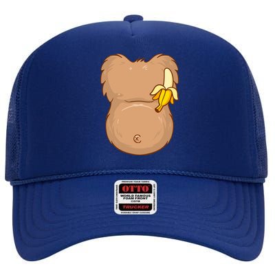 Monkey Ape Belly Costume High Crown Mesh Back Trucker Hat