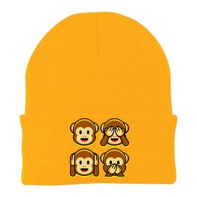 Monkey Emoji Smiley Face Knit Cap Winter Beanie