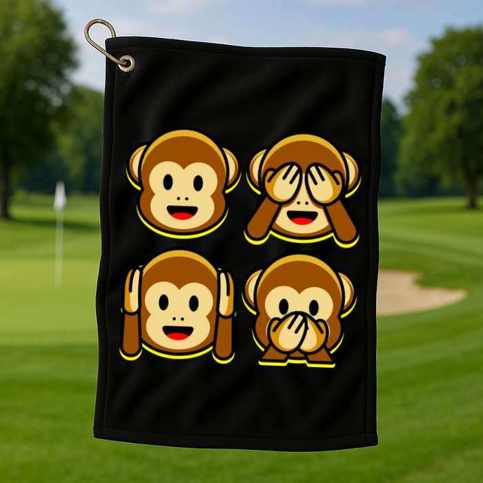 Monkey Emoji Smiley Face Golf Towel