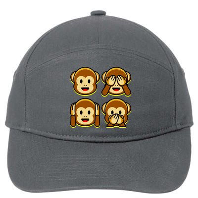 Monkey Emoji Smiley Face 7-Panel Snapback Hat