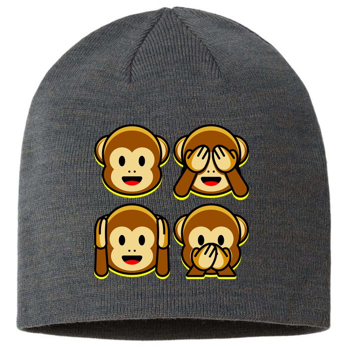 Monkey Emoji Smiley Face Sustainable Beanie