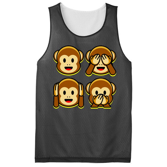 Monkey Emoji Smiley Face Mesh Reversible Basketball Jersey Tank