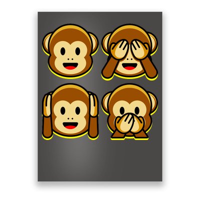 Monkey Emoji Smiley Face Poster