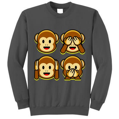 Monkey Emoji Smiley Face Tall Sweatshirt