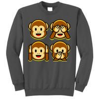 Monkey Emoji Smiley Face Tall Sweatshirt