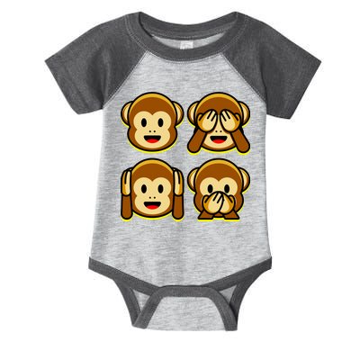 Monkey Emoji Smiley Face Infant Baby Jersey Bodysuit