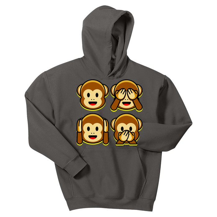 Monkey Emoji Smiley Face Kids Hoodie