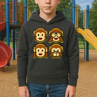 Monkey Emoji Smiley Face Kids Hoodie