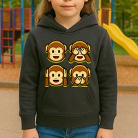 Monkey Emoji Smiley Face Kids Hoodie