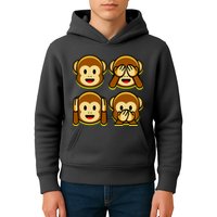 Monkey Emoji Smiley Face Kids Hoodie