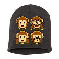 Monkey Emoji Smiley Face Short Acrylic Beanie