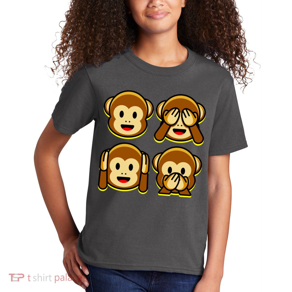 Monkey Emoji Smiley Face Kids T-Shirt