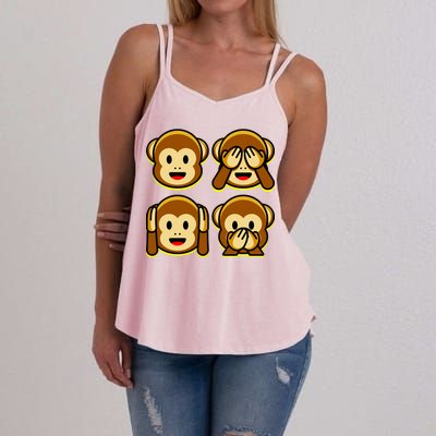 Monkey Emoji Smiley Face Women's Strappy Tank