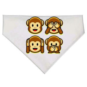 Monkey Emoji Smiley Face USA-Made Doggie Bandana