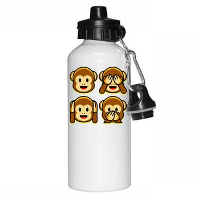 Monkey Emoji Smiley Face Aluminum Water Bottle