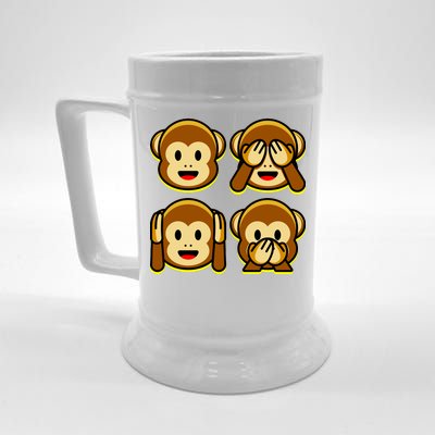 Monkey Emoji Smiley Face Beer Stein