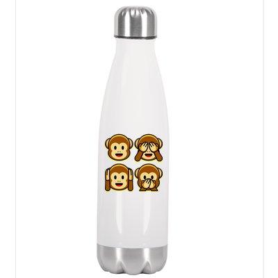 Monkey Emoji Smiley Face Stainless Steel Insulated Water Bottle