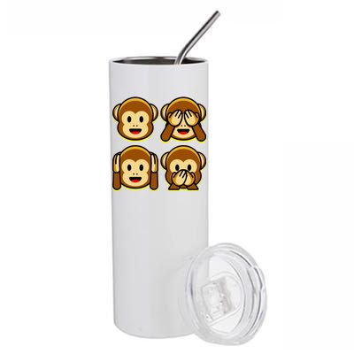 Monkey Emoji Smiley Face Stainless Steel Tumbler