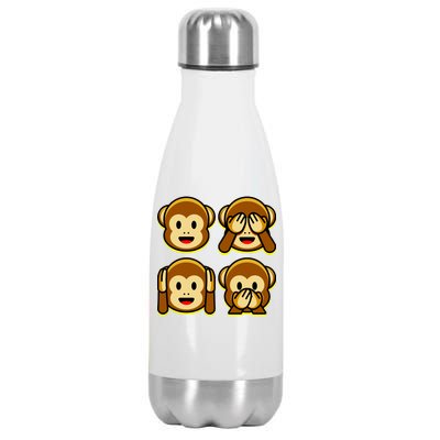 Monkey Emoji Smiley Face Stainless Steel Insulated Water Bottle