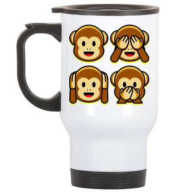 Monkey Emoji Smiley Face Stainless Steel Travel Mug