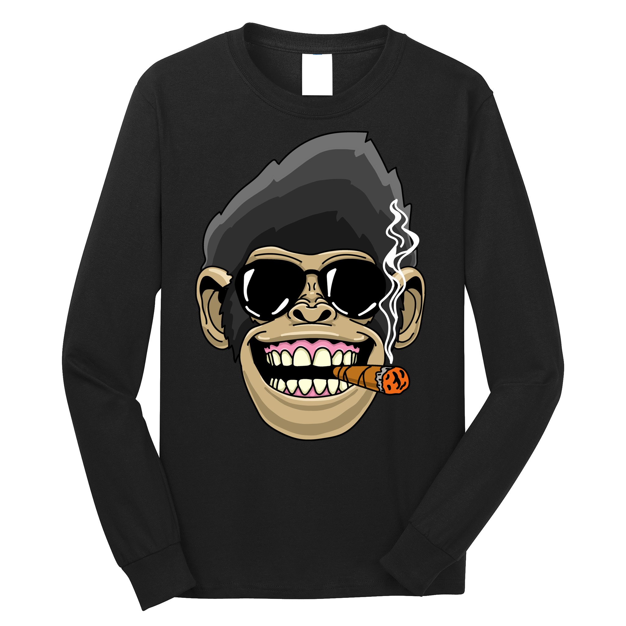 Monkey Smoking Cigar Long Sleeve Shirt